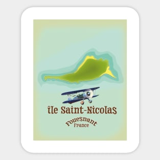 île Saint-Nicolas Fouesnant France map. Sticker